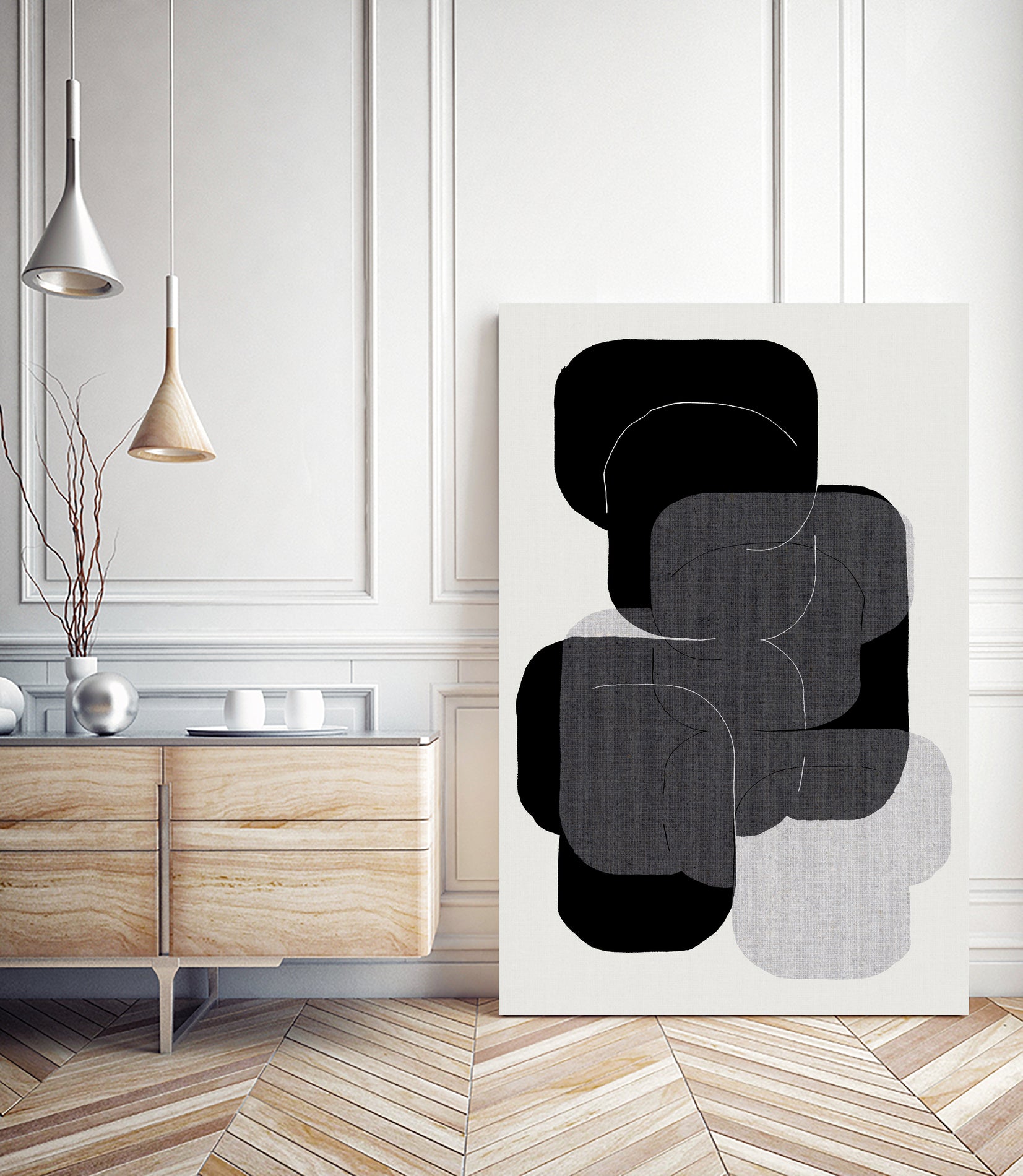 Abstract Forms in Black by cartissi on GIANT ART - abstract grey