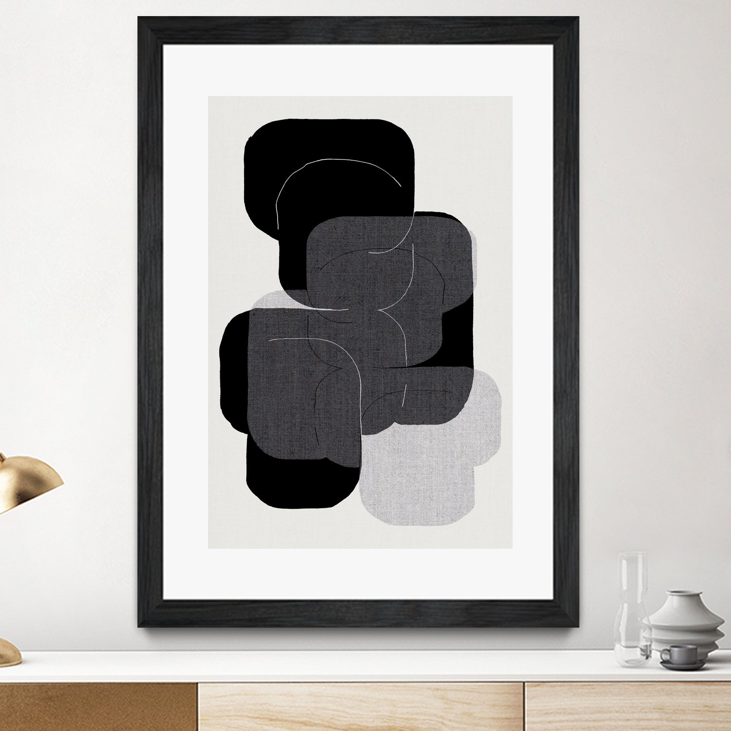 Abstract Forms in Black by cartissi on GIANT ART - abstract grey