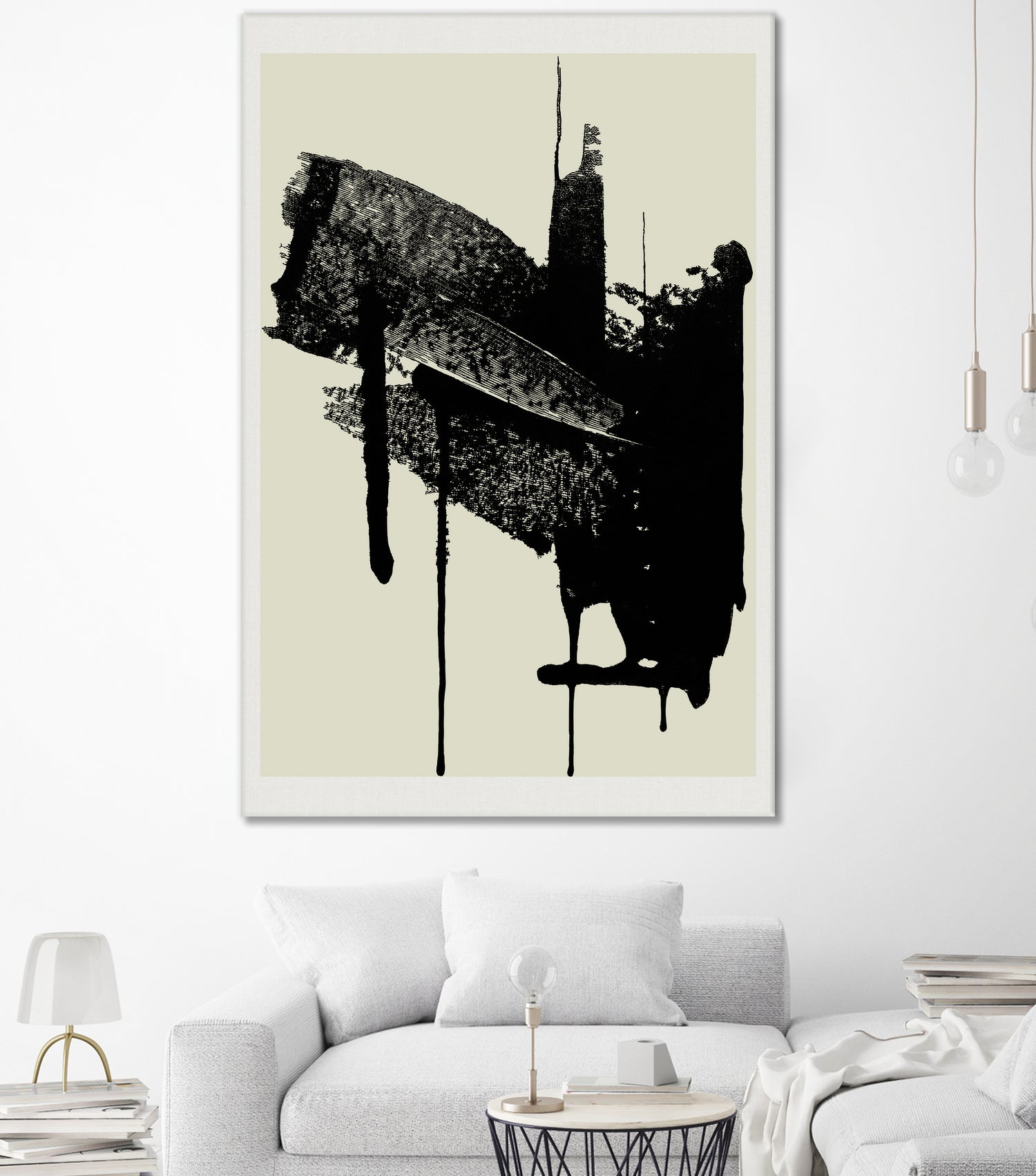 Abstract Brushstrokes in Black and Cream by cartissi on GIANT ART - abstract art abstract abstract art