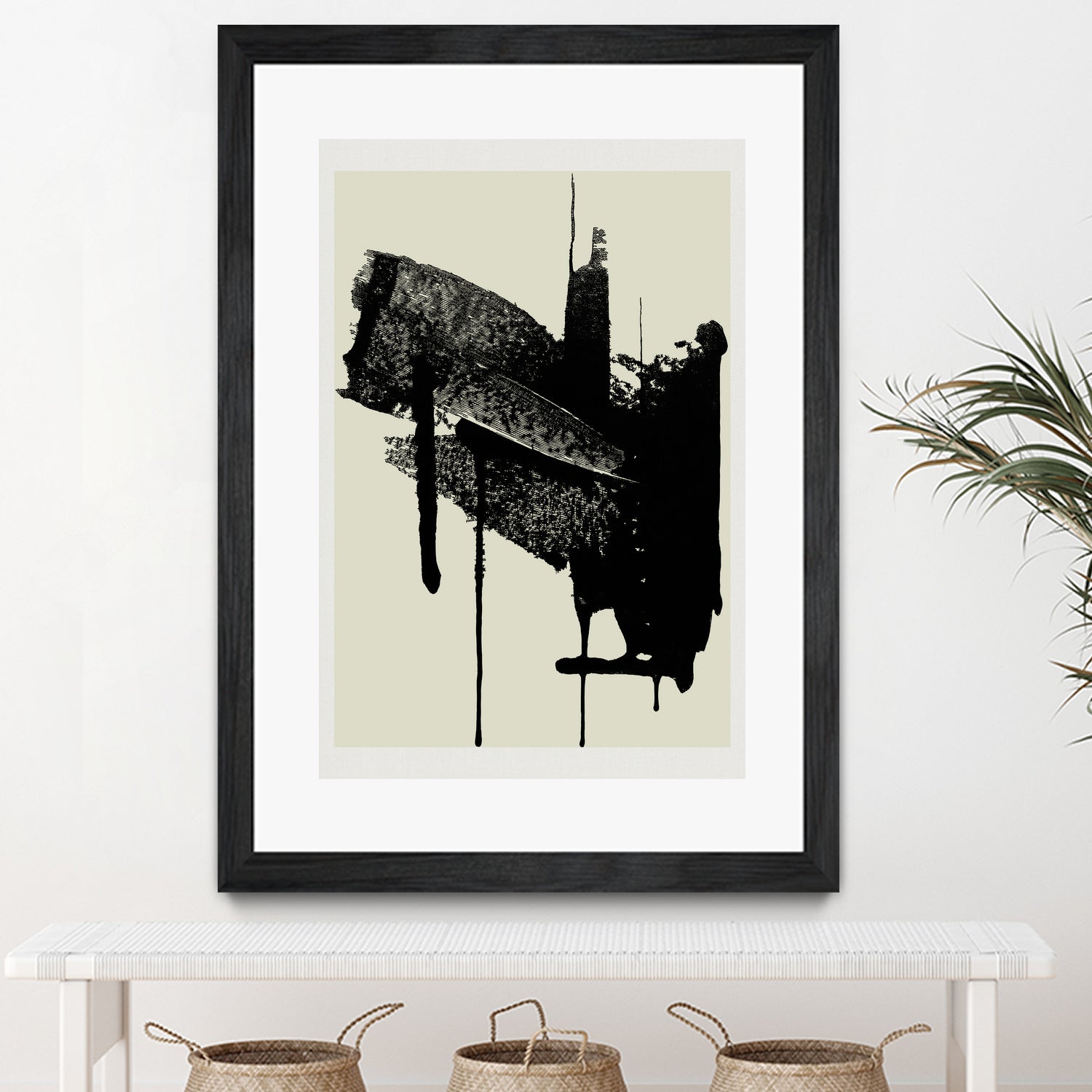 Abstract Brushstrokes in Black and Cream by cartissi on GIANT ART - abstract art abstract abstract art