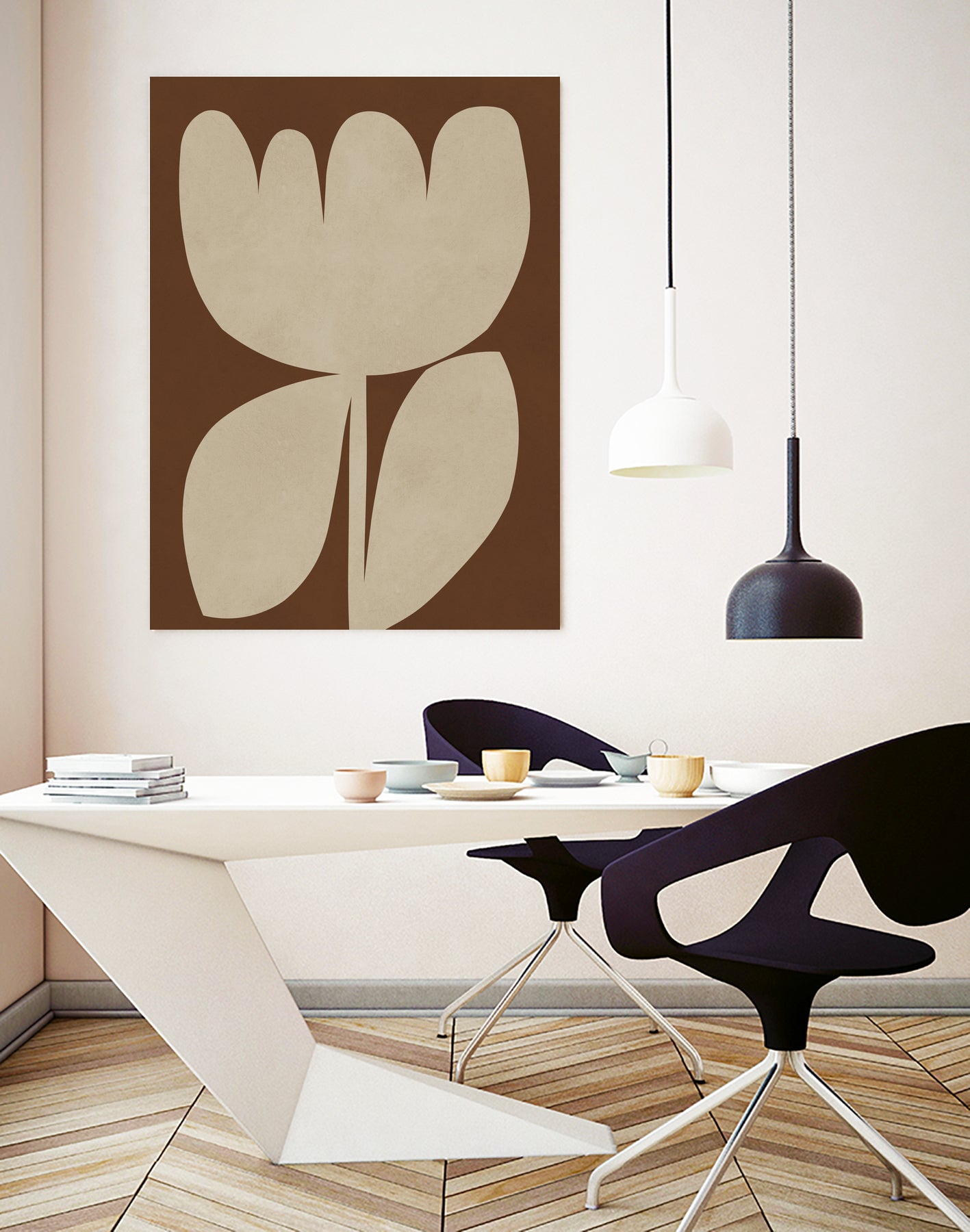 Beige Blossom Shapes by Vitor Costa on GIANT ART - 9001 illustration