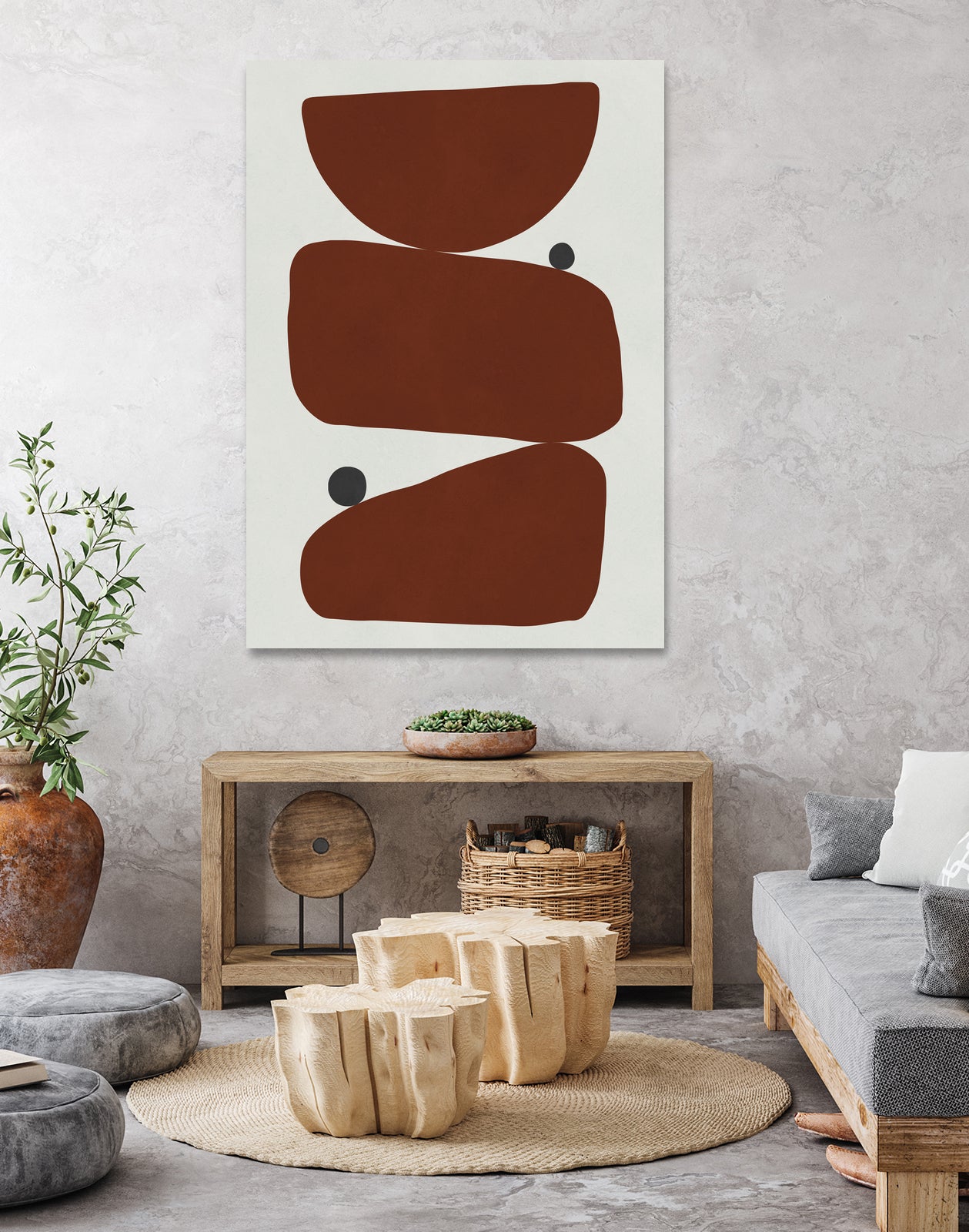 Brown expressionism by Victor Costa on GIANT ART - red shapes burgundy