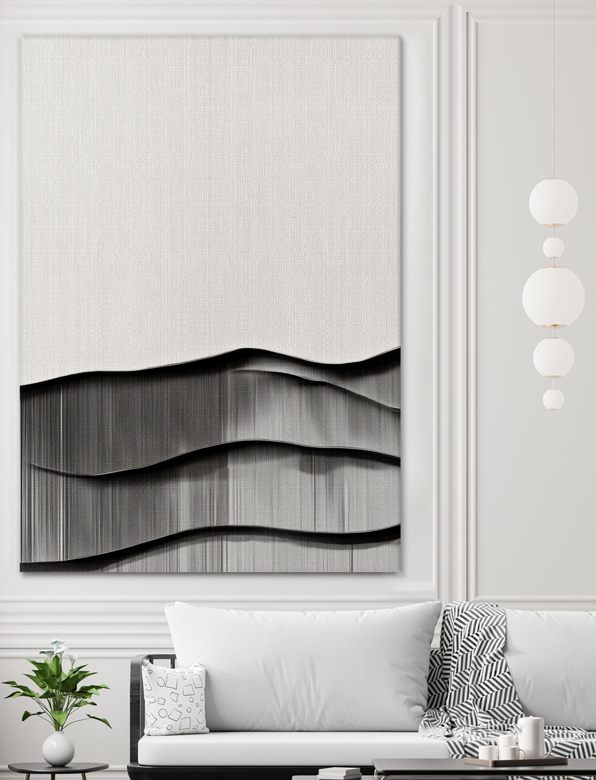 Monochrome Waves by Alma on GIANT ART - 6154 illustration