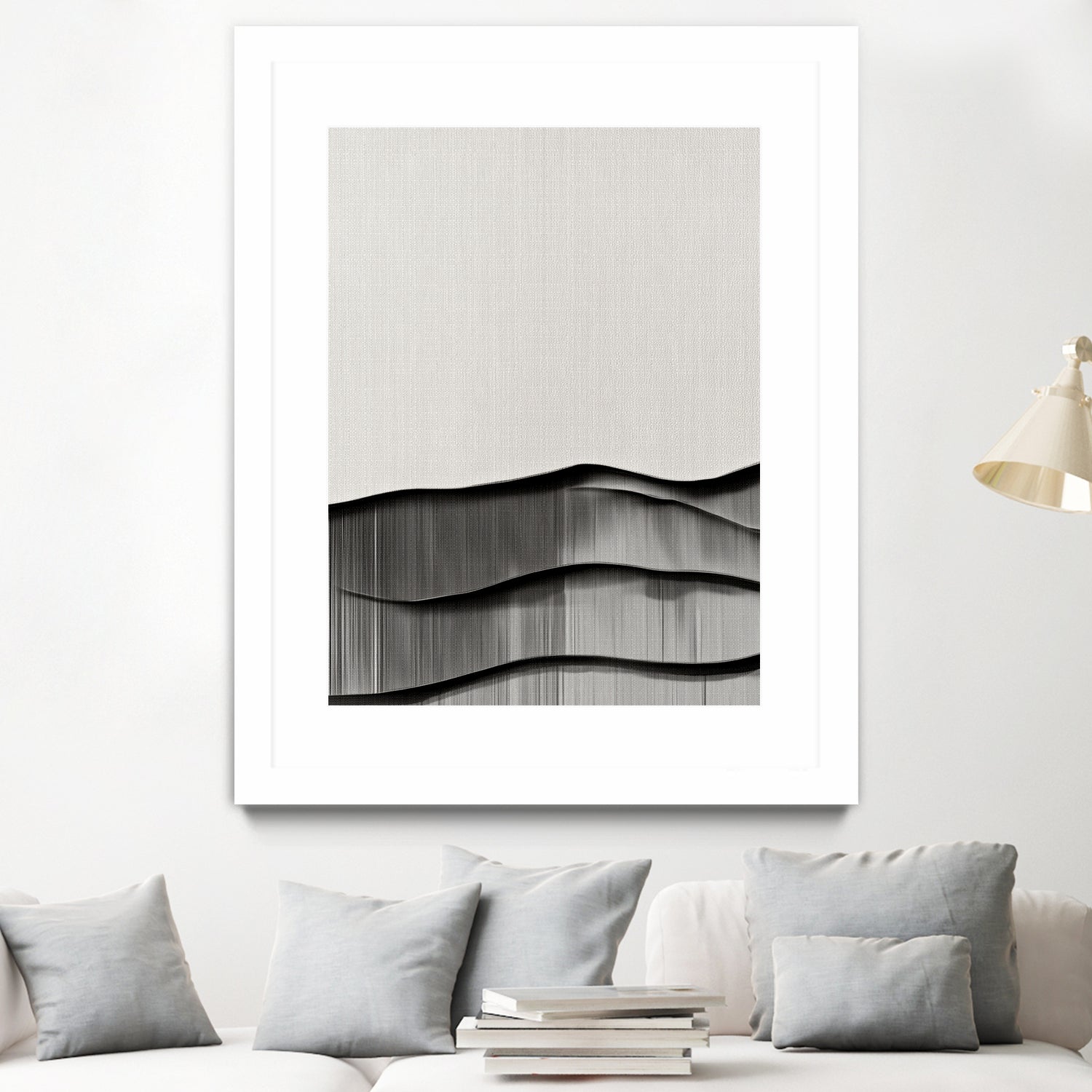 Monochrome Waves by Alma on GIANT ART - 6154 illustration