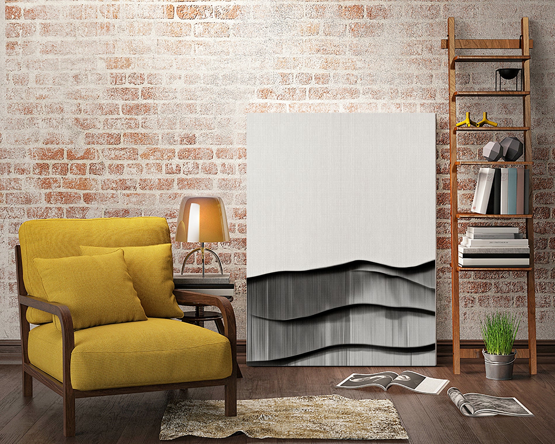 Monochrome Waves by Alma on GIANT ART - 6154 illustration