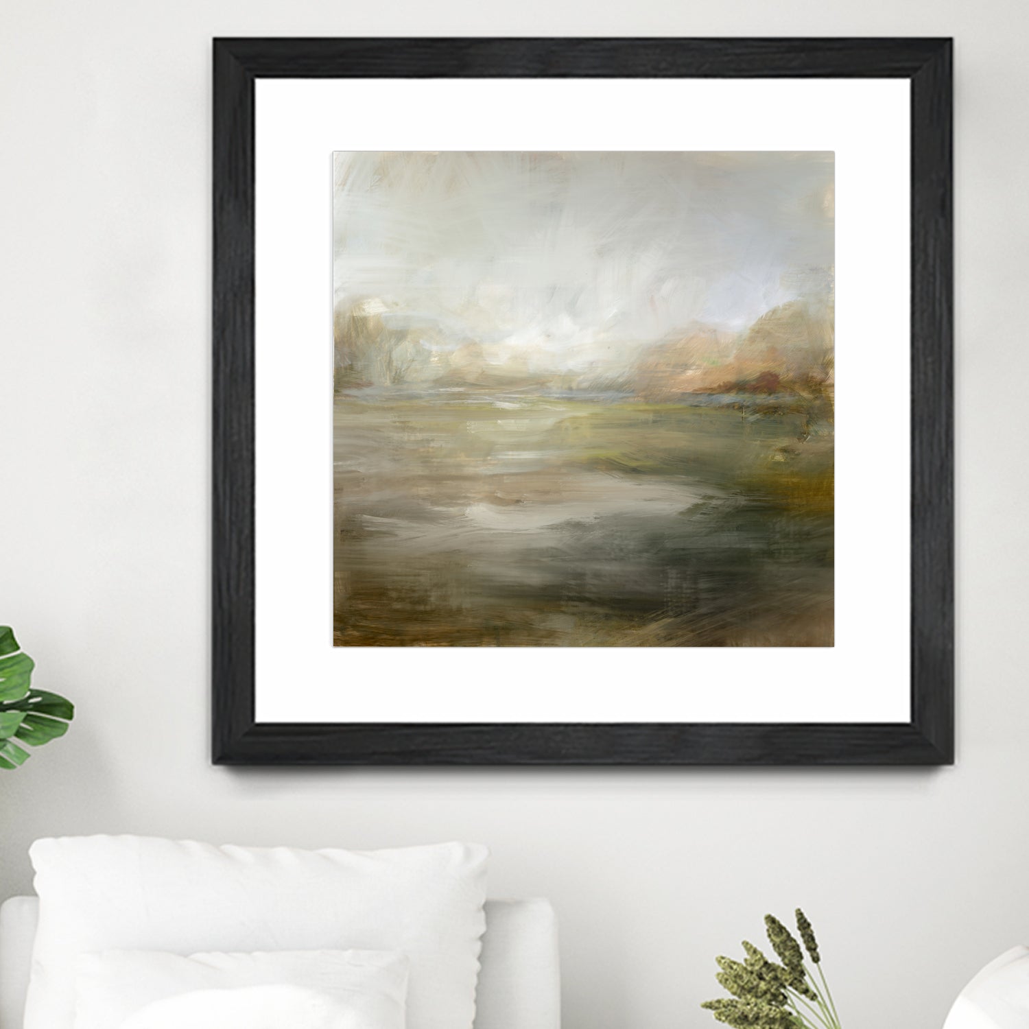 A Tranquil Misty Lake by Julia Cheney on GIANT ART - abstract landscape painting nature and landscapes abstract landscape painting