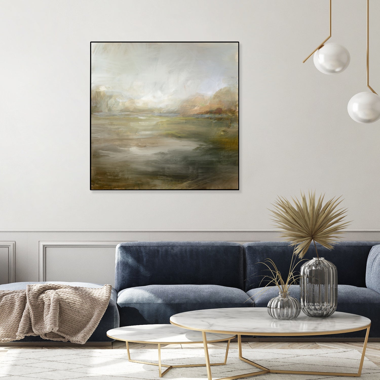 A Tranquil Misty Lake by Julia Cheney on GIANT ART - abstract landscape painting nature and landscapes abstract landscape painting