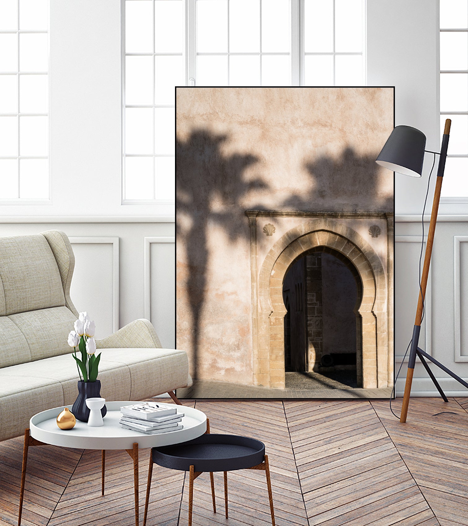 Shadow of a palm tree in Morocco by Photolovers on GIANT ART - mediterranean architecture photography mediterranean architecture