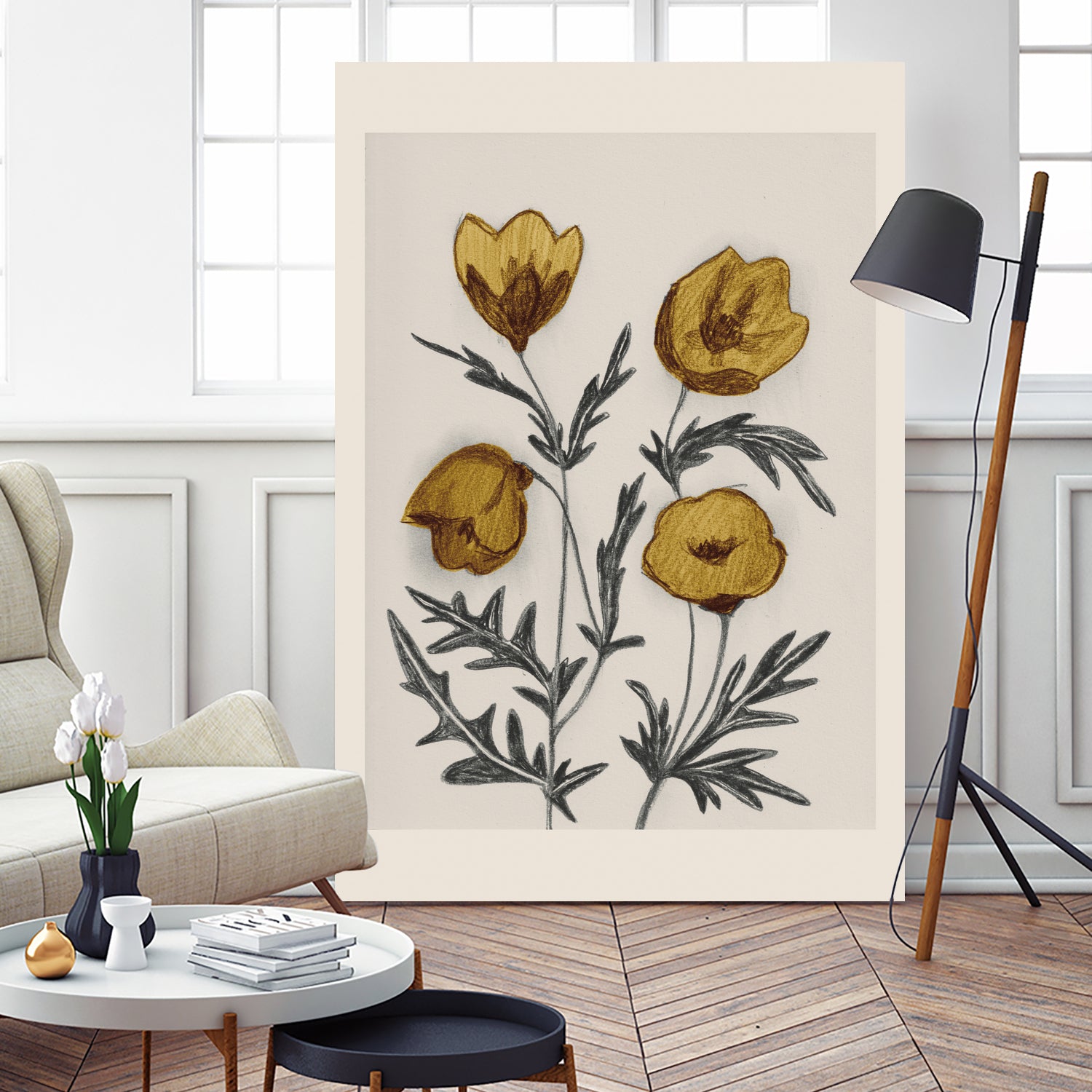 Charcoal Floral by Catalina Somolinos on GIANT ART - 11242 illustration