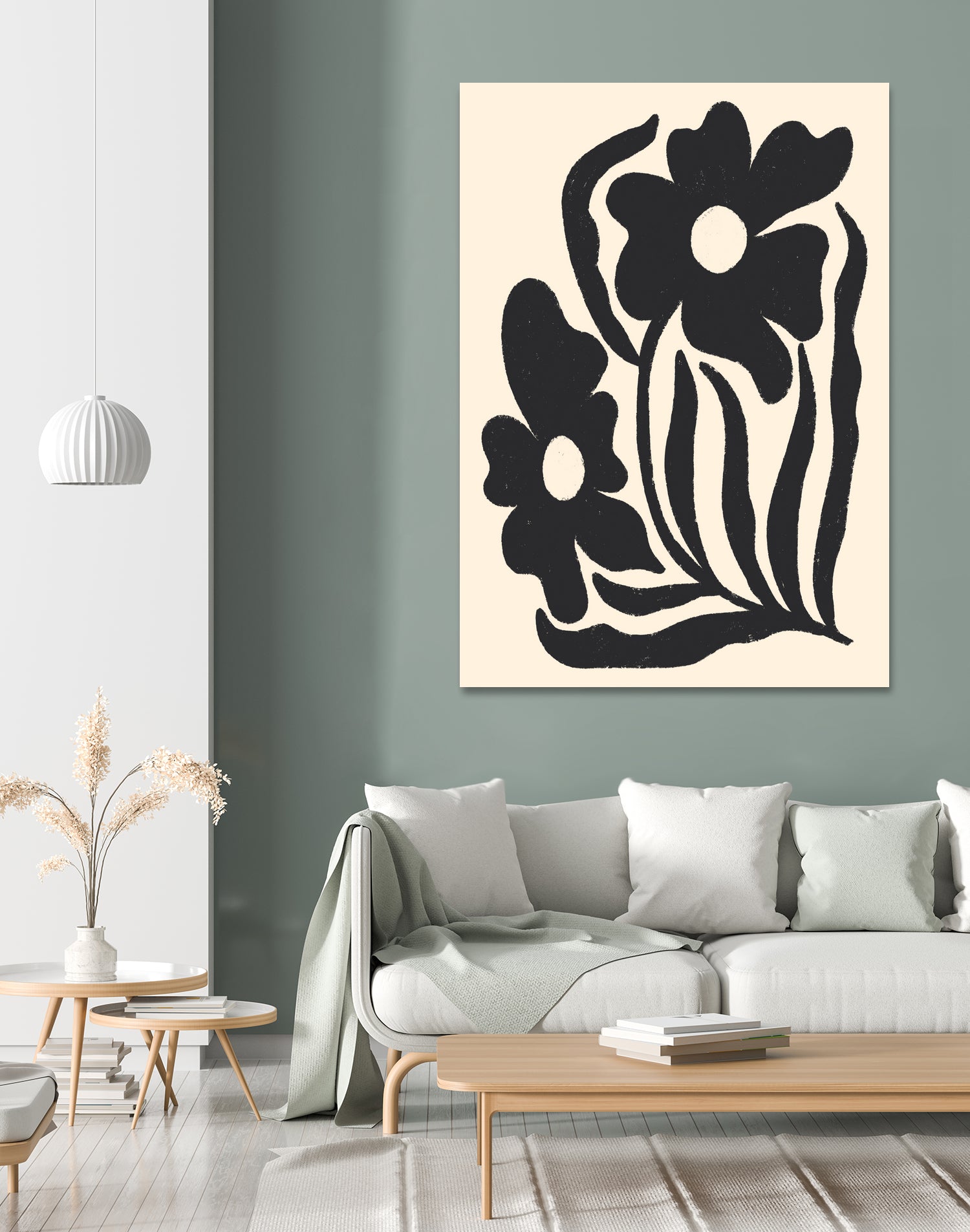 Textured flower silhouettes by Angela Minca on GIANT ART - graphic floral flowers and plants graphic floral