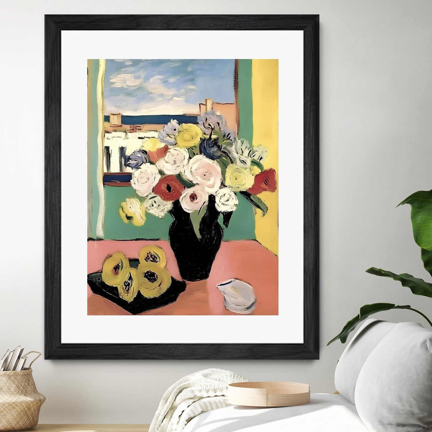 Floral Arrangement In A Black Vase by Avanesova Elena on GIANT ART - modern art painting flowers and plants modern art painting