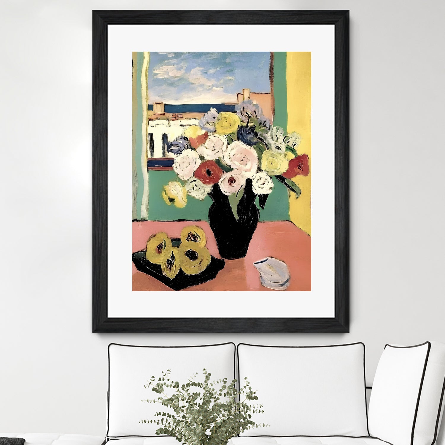 Floral Arrangement In A Black Vase by Avanesova Elena on GIANT ART - modern art painting flowers and plants modern art painting