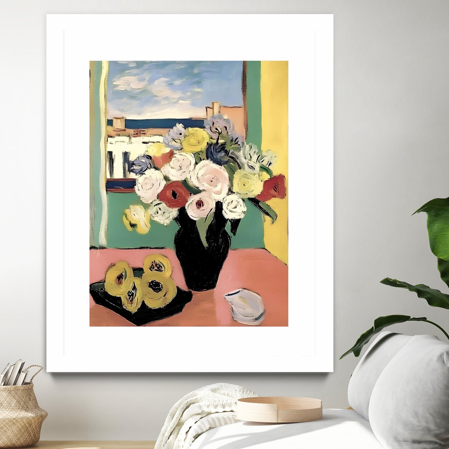 Floral Arrangement In A Black Vase by Avanesova Elena on GIANT ART - modern art painting flowers and plants modern art painting