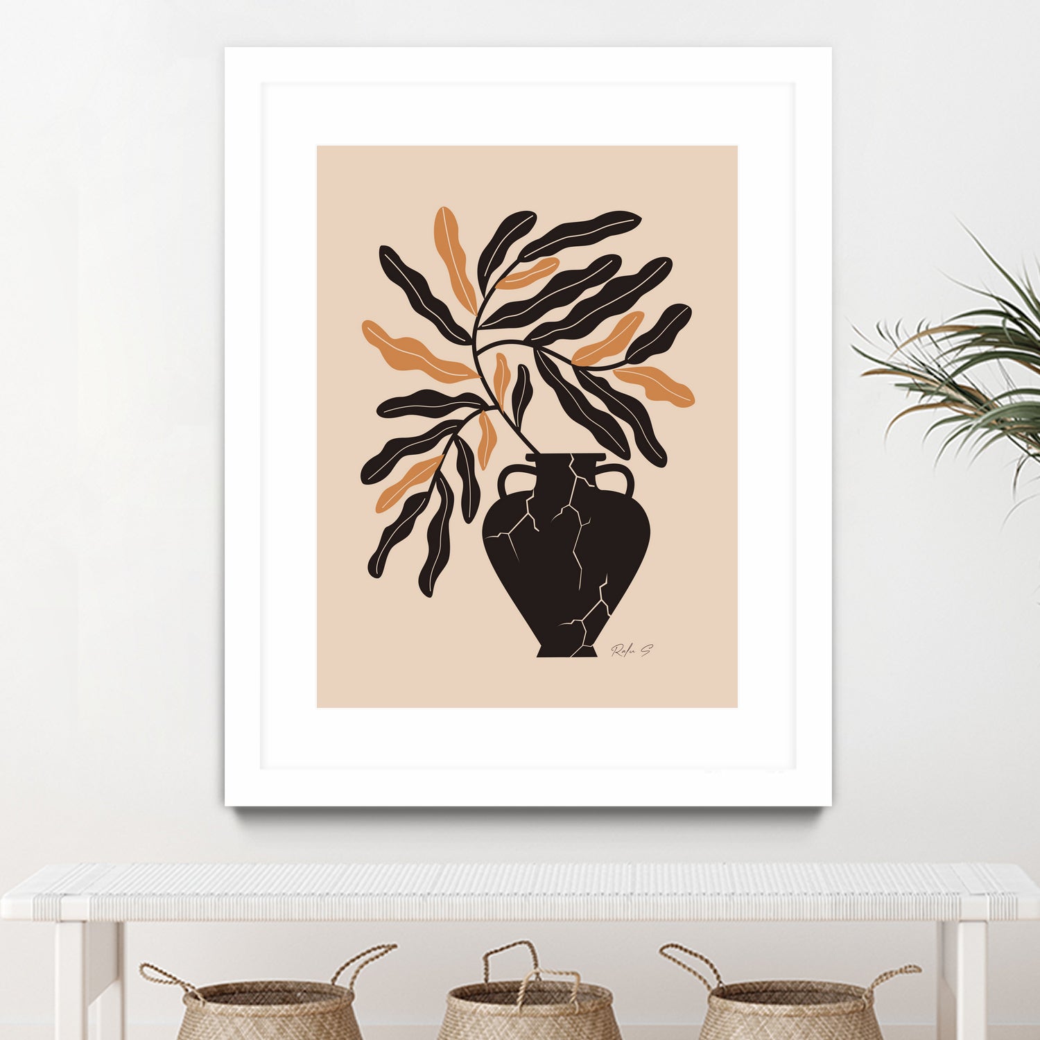 Gentle Life In A Broken Vase by Ralu S on GIANT ART - flowers and plants mid-century modern art