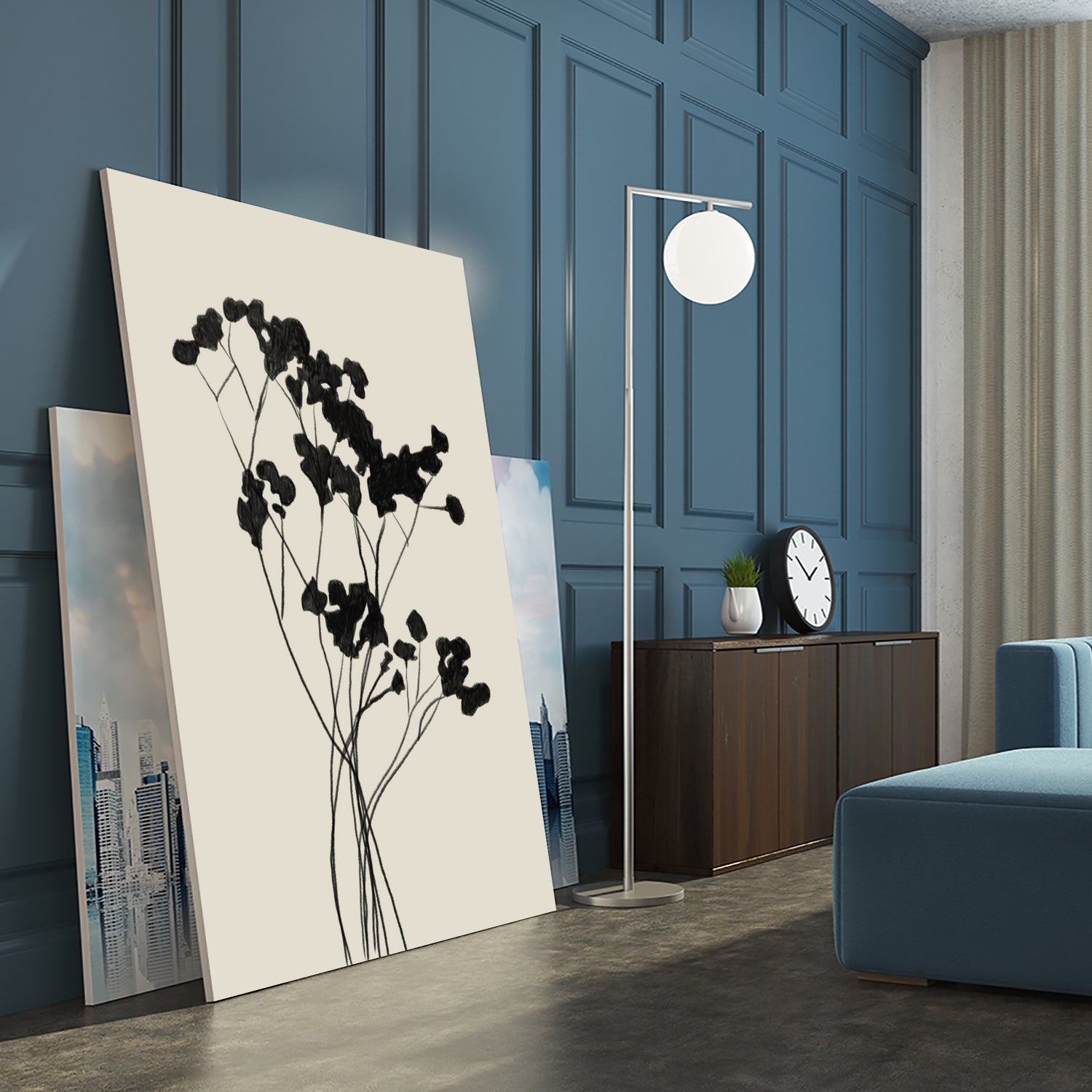 Modern Plant by THE MIUUS STUDIO on GIANT ART -  black