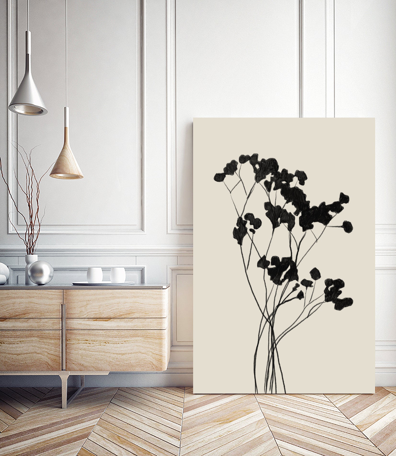 Modern Plant by THE MIUUS STUDIO on GIANT ART -  black