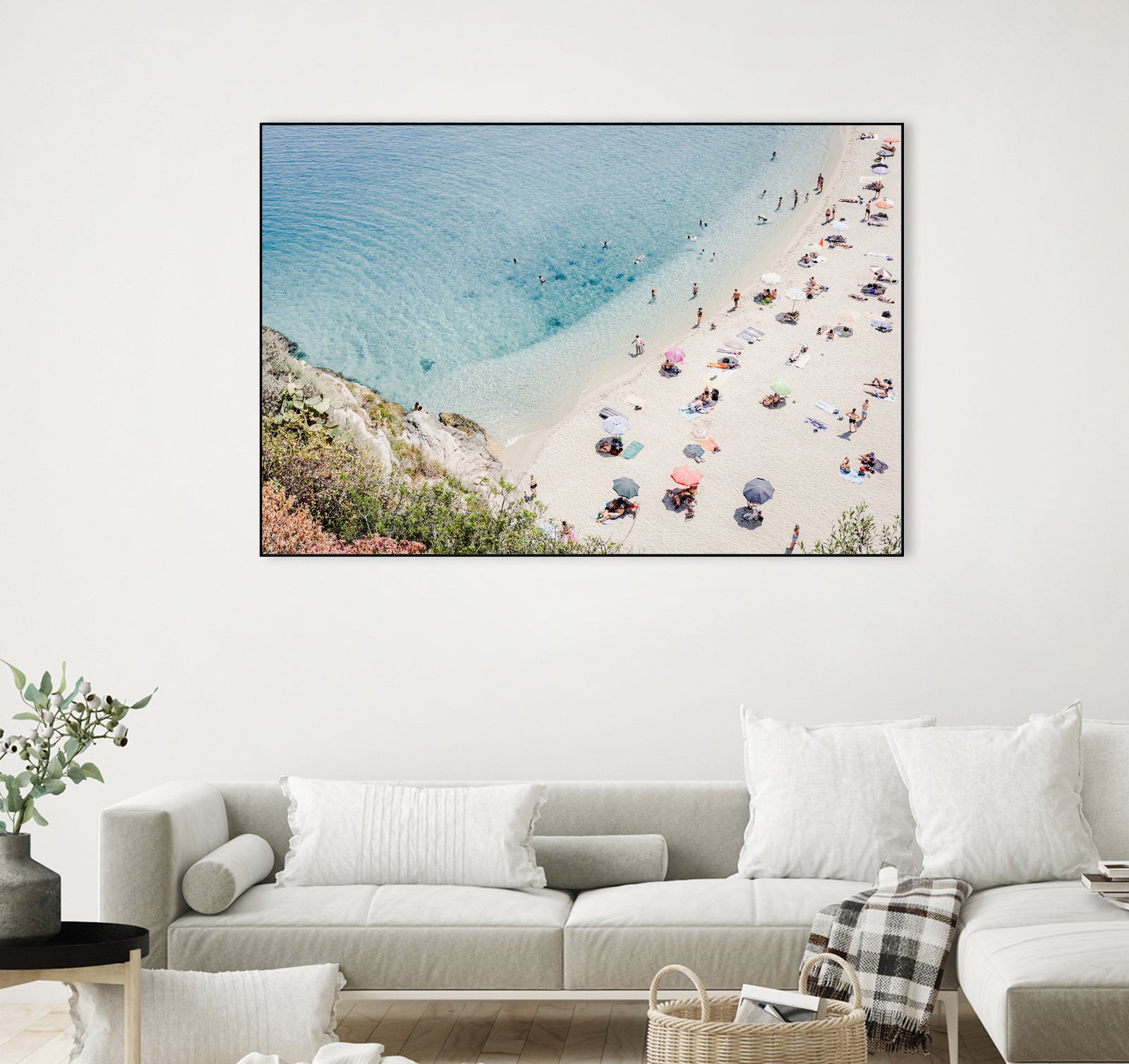 Tropea beach in Italy by Photolovers on GIANT ART - umbrella photography umbrella