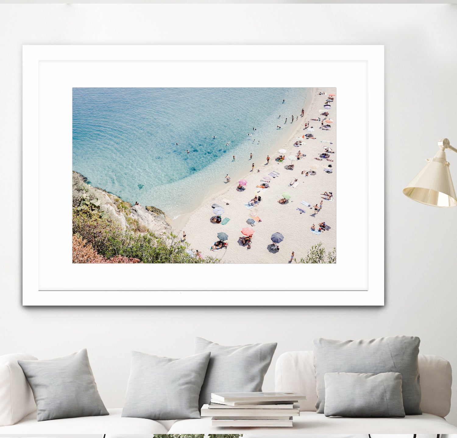 Tropea beach in Italy by Photolovers on GIANT ART - umbrella photography umbrella