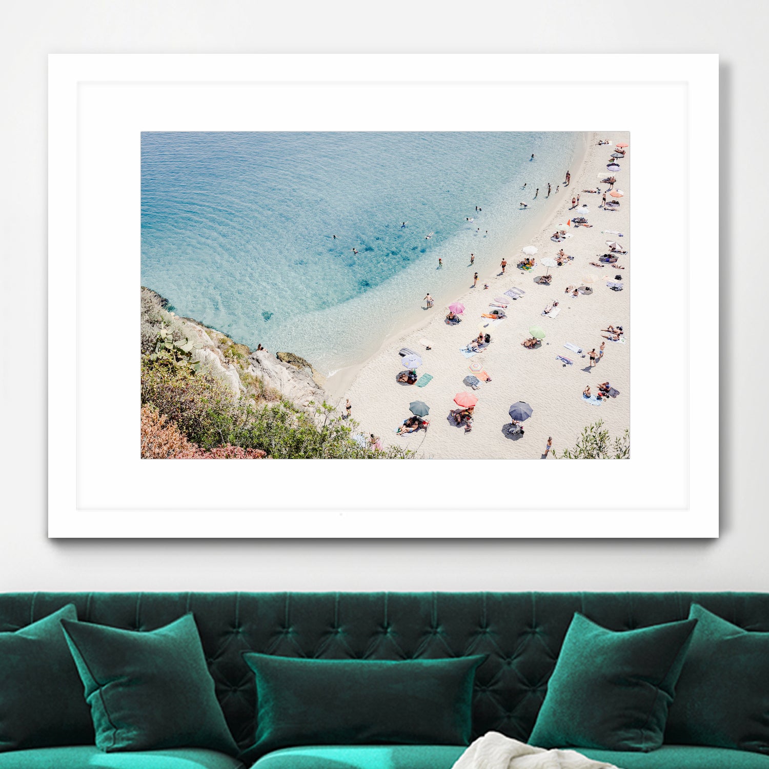 Tropea beach in Italy by Photolovers on GIANT ART - umbrella photography umbrella