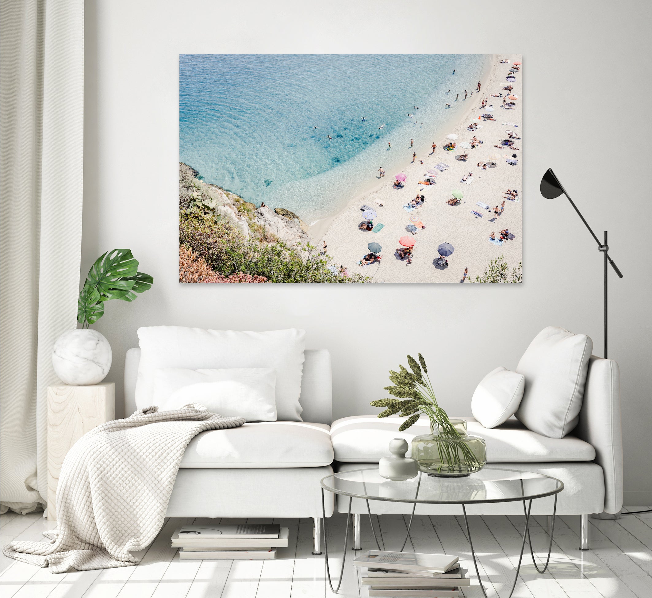 Tropea beach in Italy by Photolovers on GIANT ART - umbrella photography umbrella