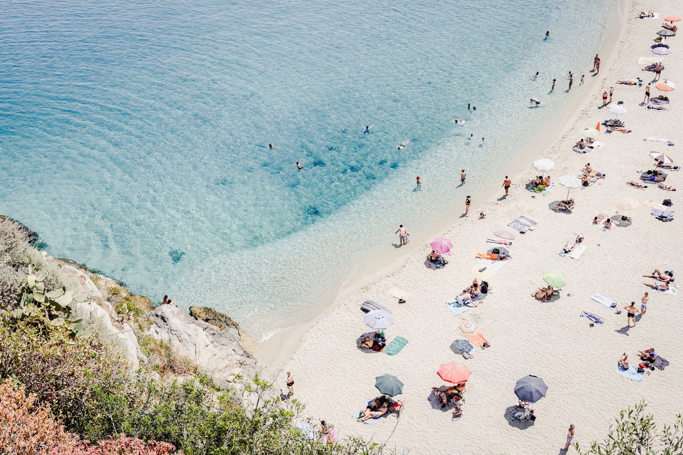 Tropea beach in Italy by Photolovers on GIANT ART - umbrella photography umbrella