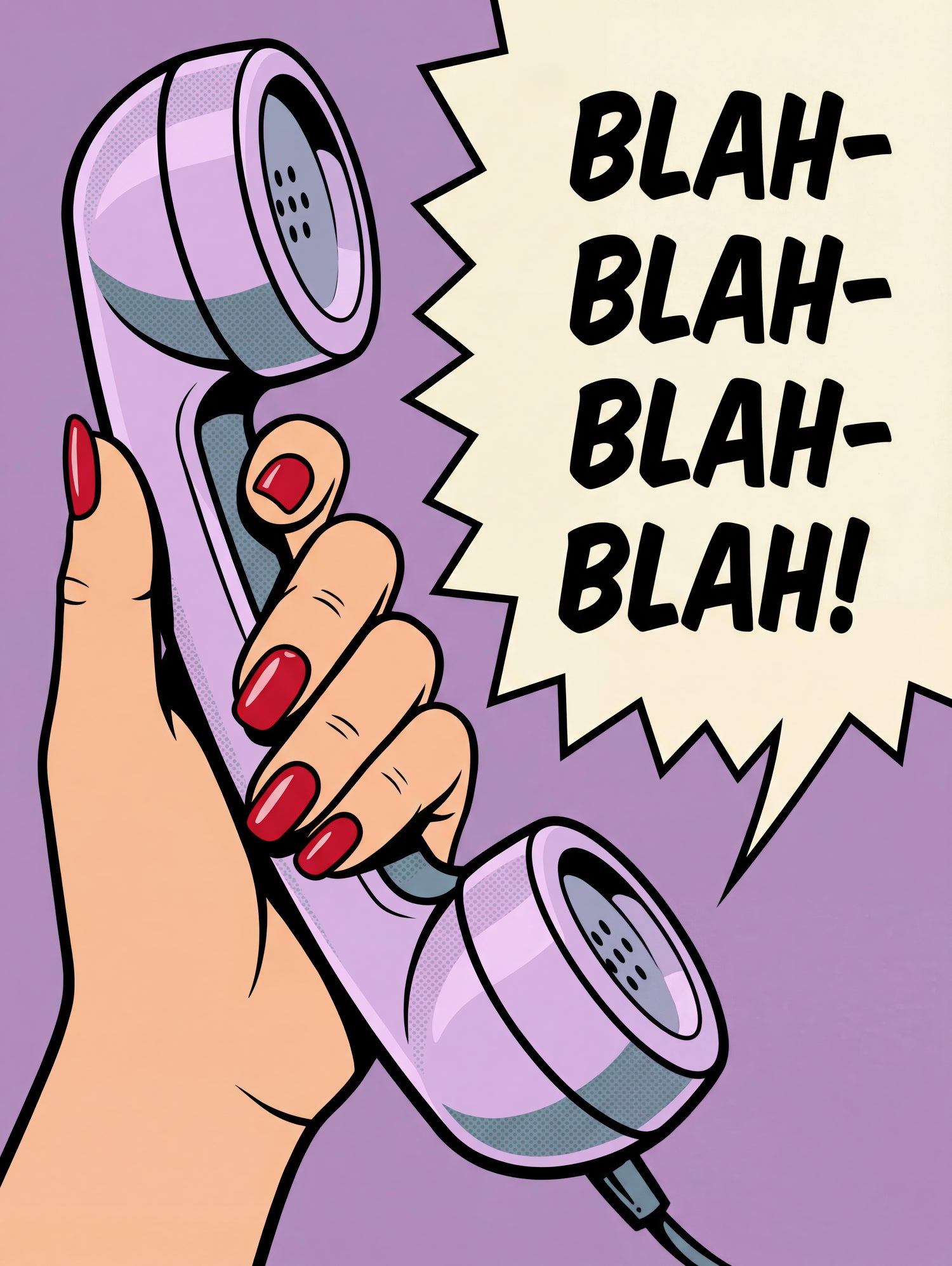 Blah Blah Blah by Andreas Magnusson on GIANT ART - illustration telephone