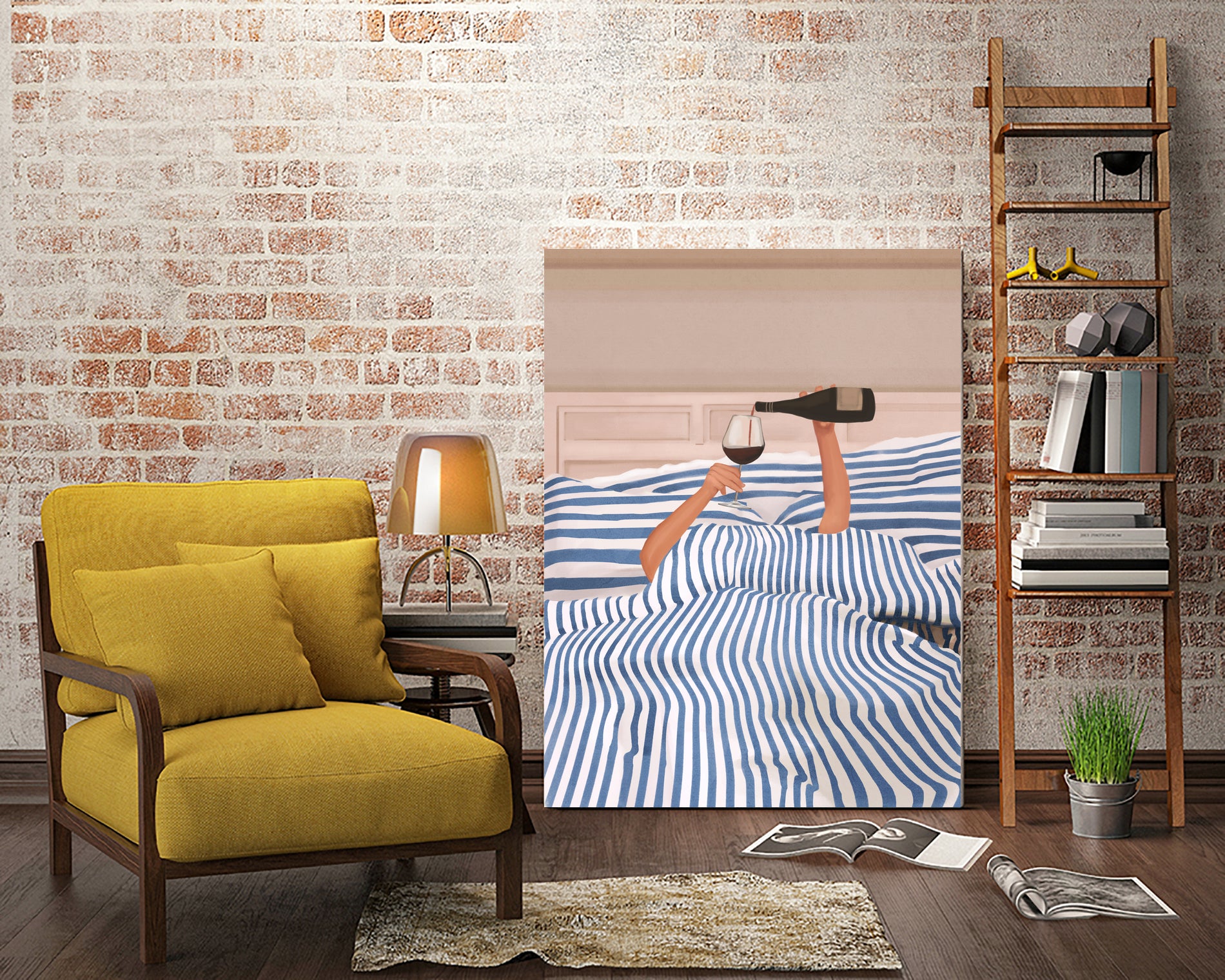 Morning Wine 3 by Flow Line on GIANT ART - illustration woman