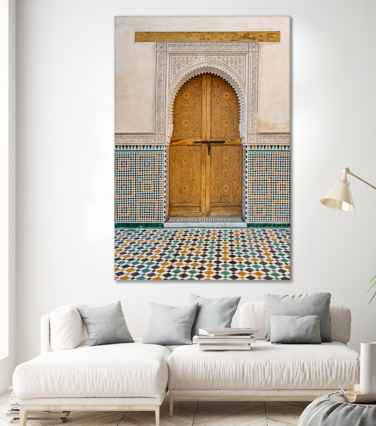 Decorated brown wooden door in Morocco by Photolovers on GIANT ART - photography morocco