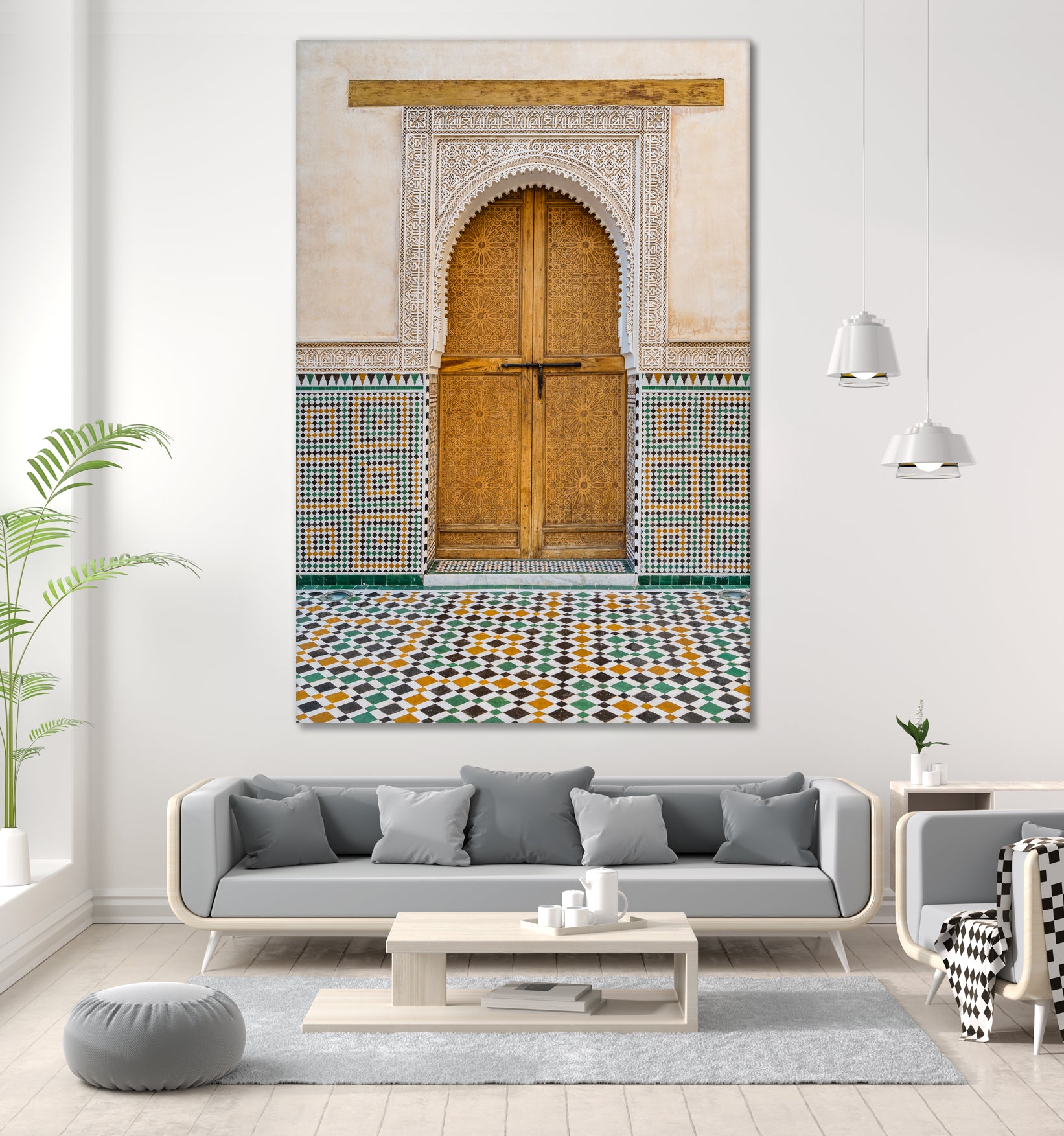 Decorated brown wooden door in Morocco by Photolovers on GIANT ART - photography morocco