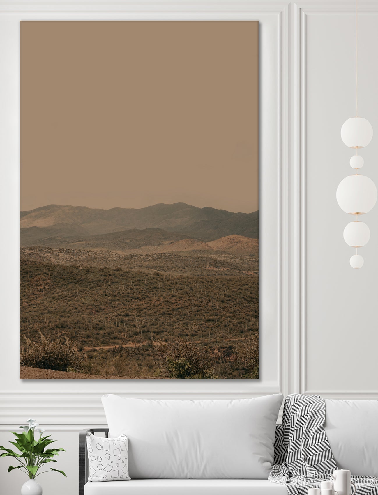 Atmospheric Layered Terrain Landscape With Warm Retro Tonal Haze by Stephanie Klatt on GIANT ART - textural landscape textural
