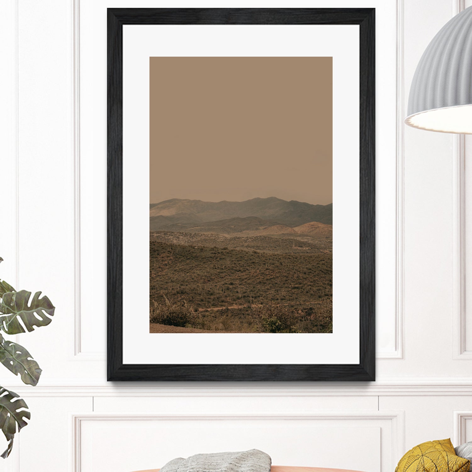 Atmospheric Layered Terrain Landscape With Warm Retro Tonal Haze by Stephanie Klatt on GIANT ART - textural landscape textural