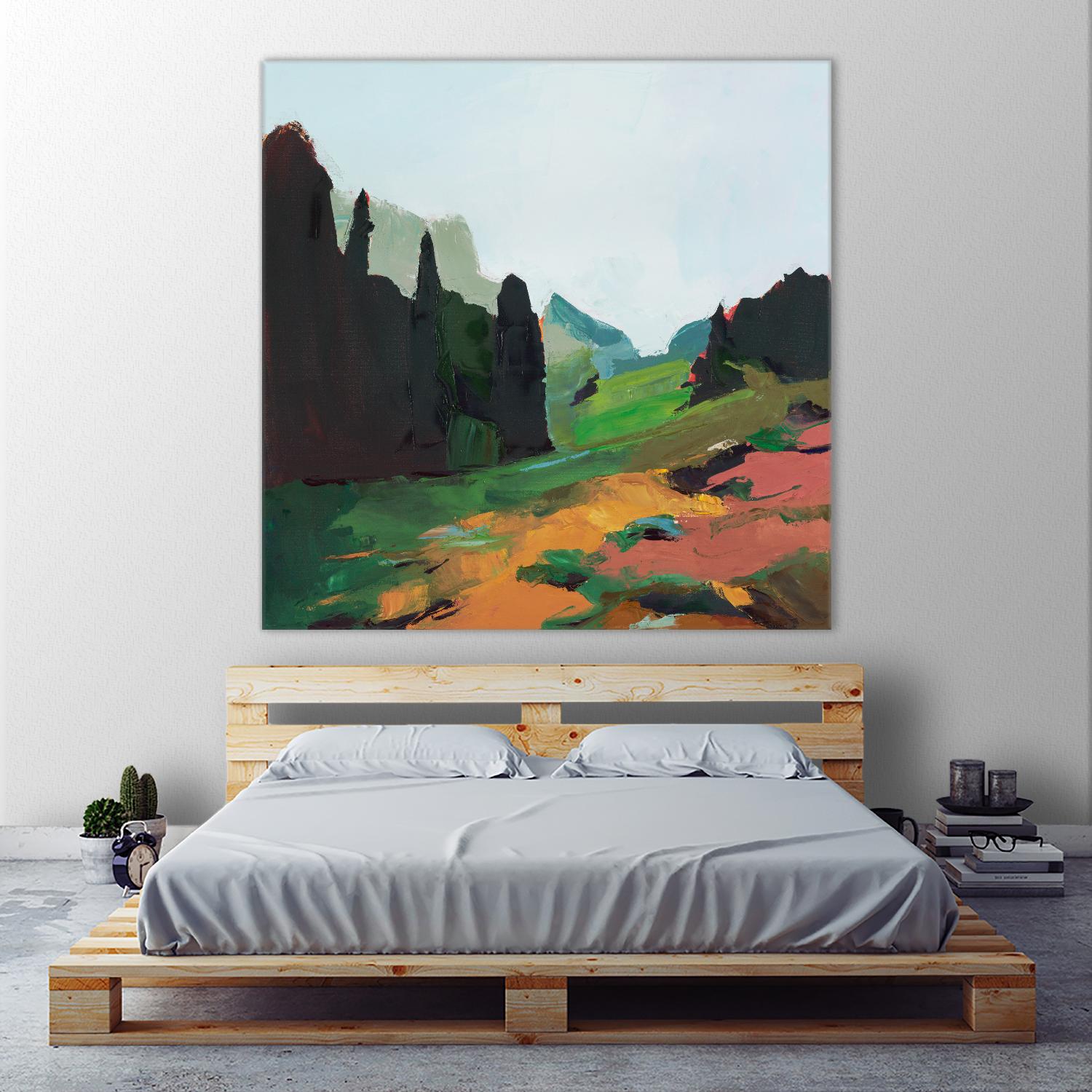 Green Alpine Meadow by Julie Denise on GIANT ART -  abstract