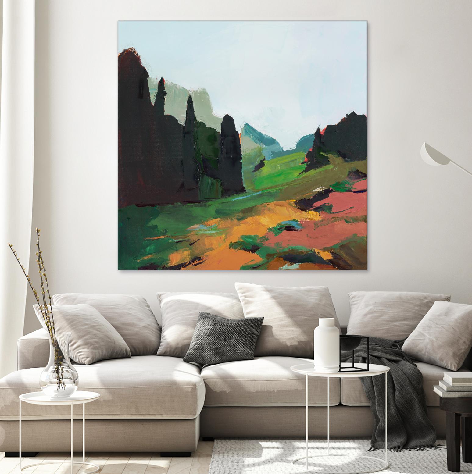 Green Alpine Meadow by Julie Denise on GIANT ART -  abstract