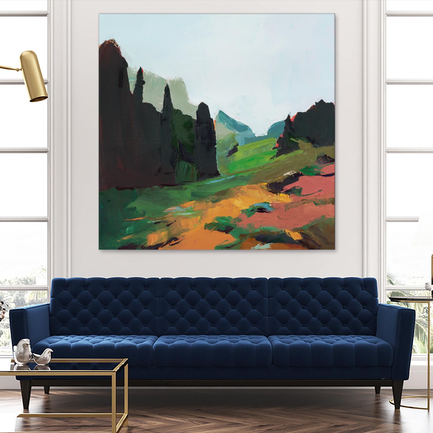 Green Alpine Meadow by Julie Denise on GIANT ART -  abstract