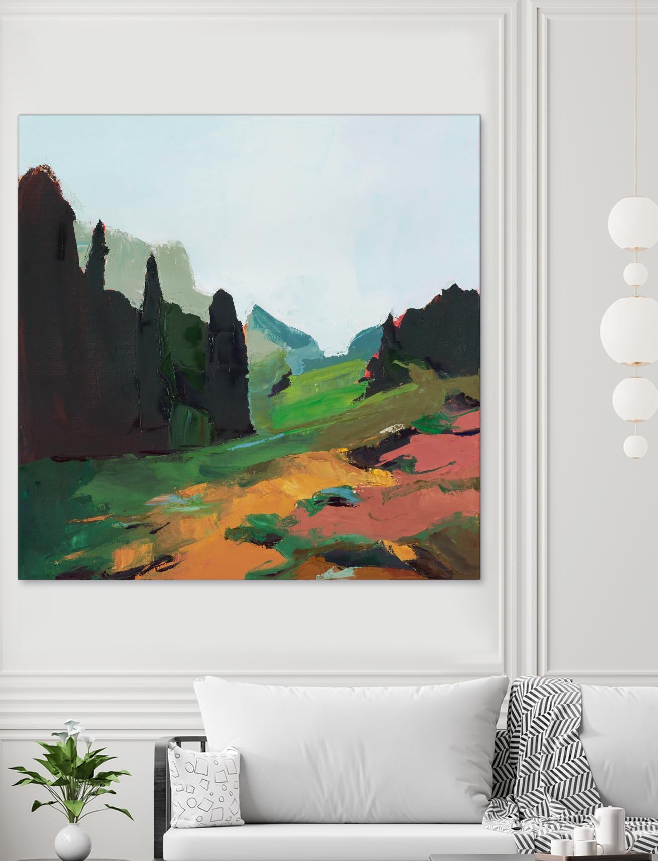 Green Alpine Meadow by Julie Denise on GIANT ART -  abstract