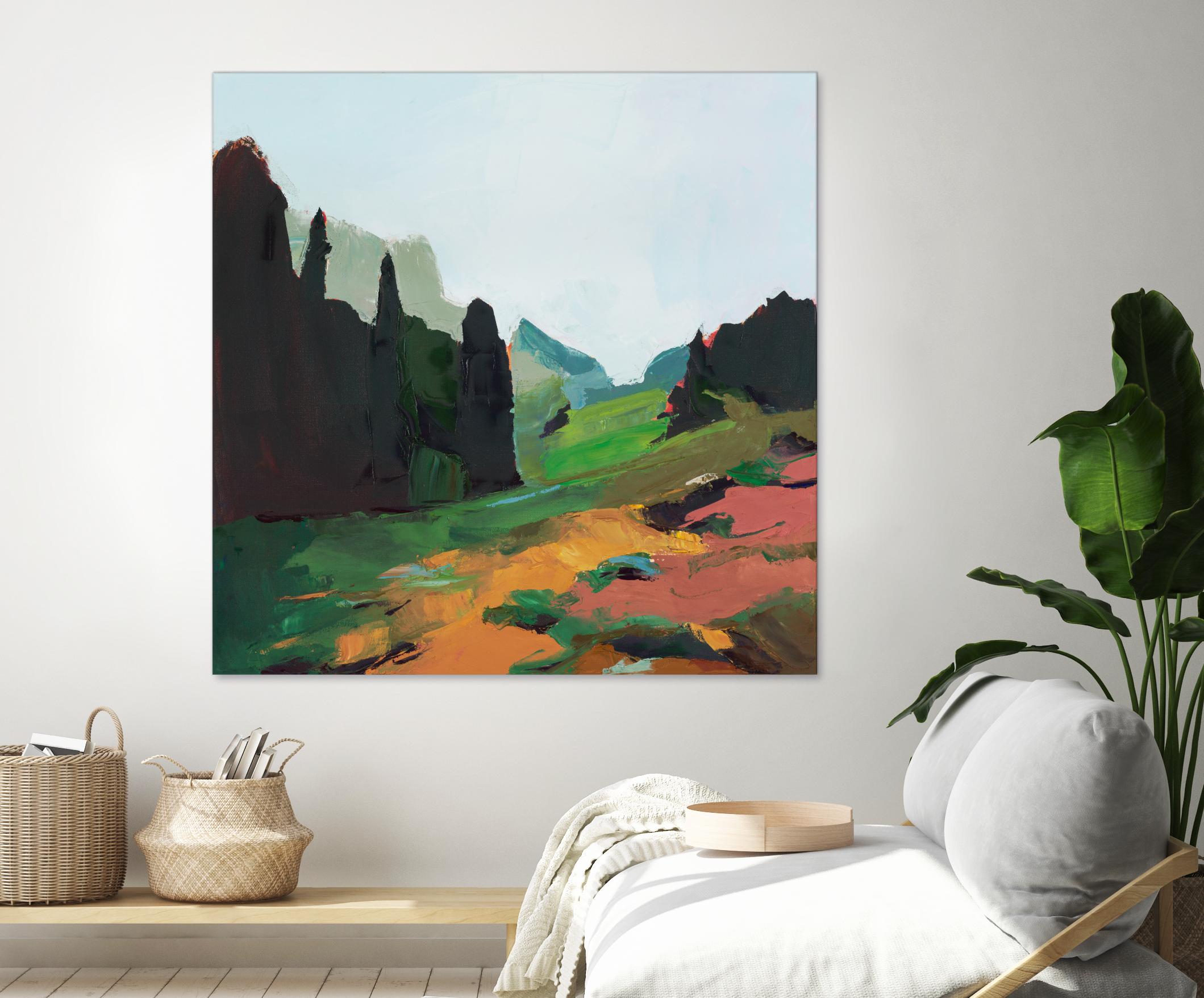 Green Alpine Meadow by Julie Denise on GIANT ART -  abstract