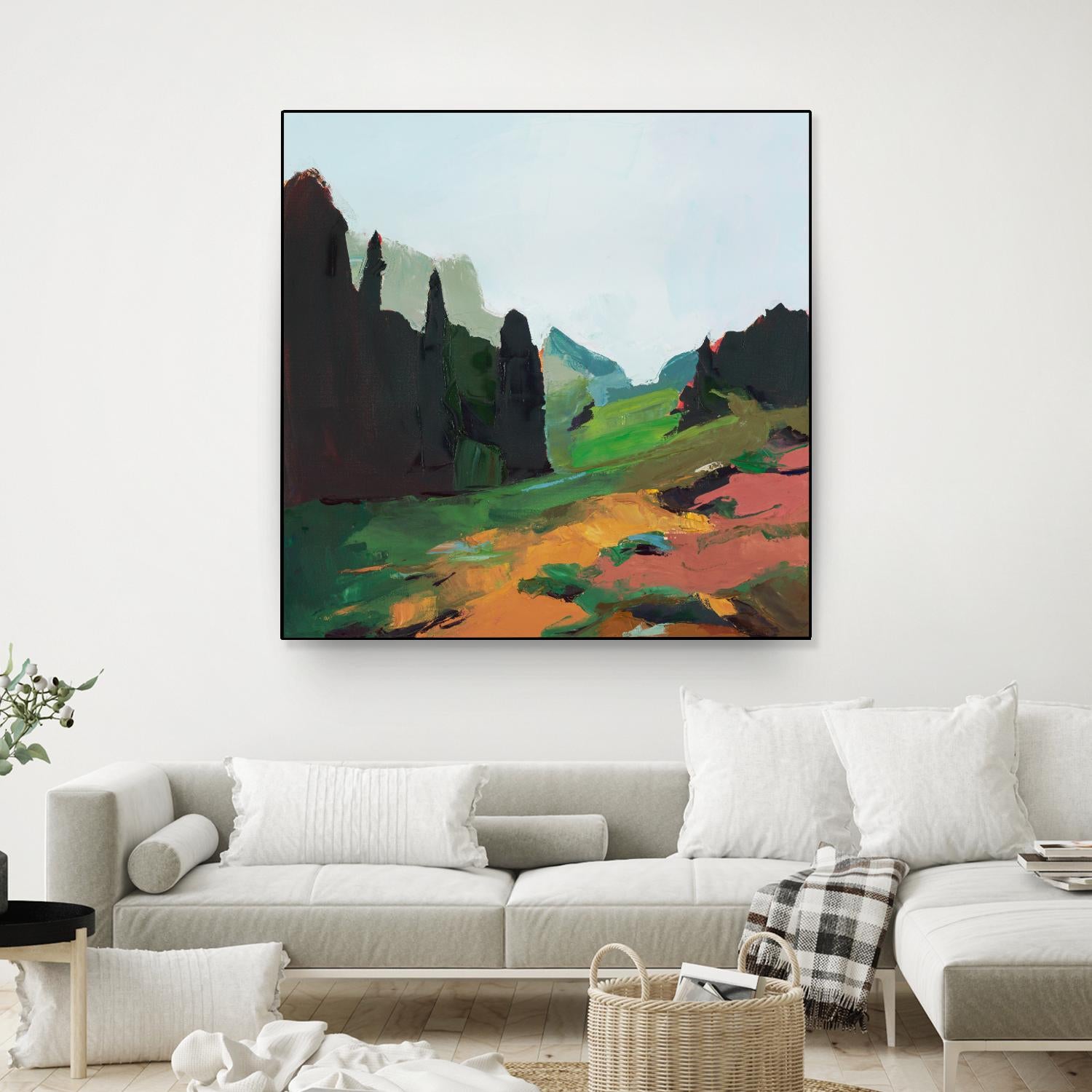 Green Alpine Meadow by Julie Denise on GIANT ART -  abstract