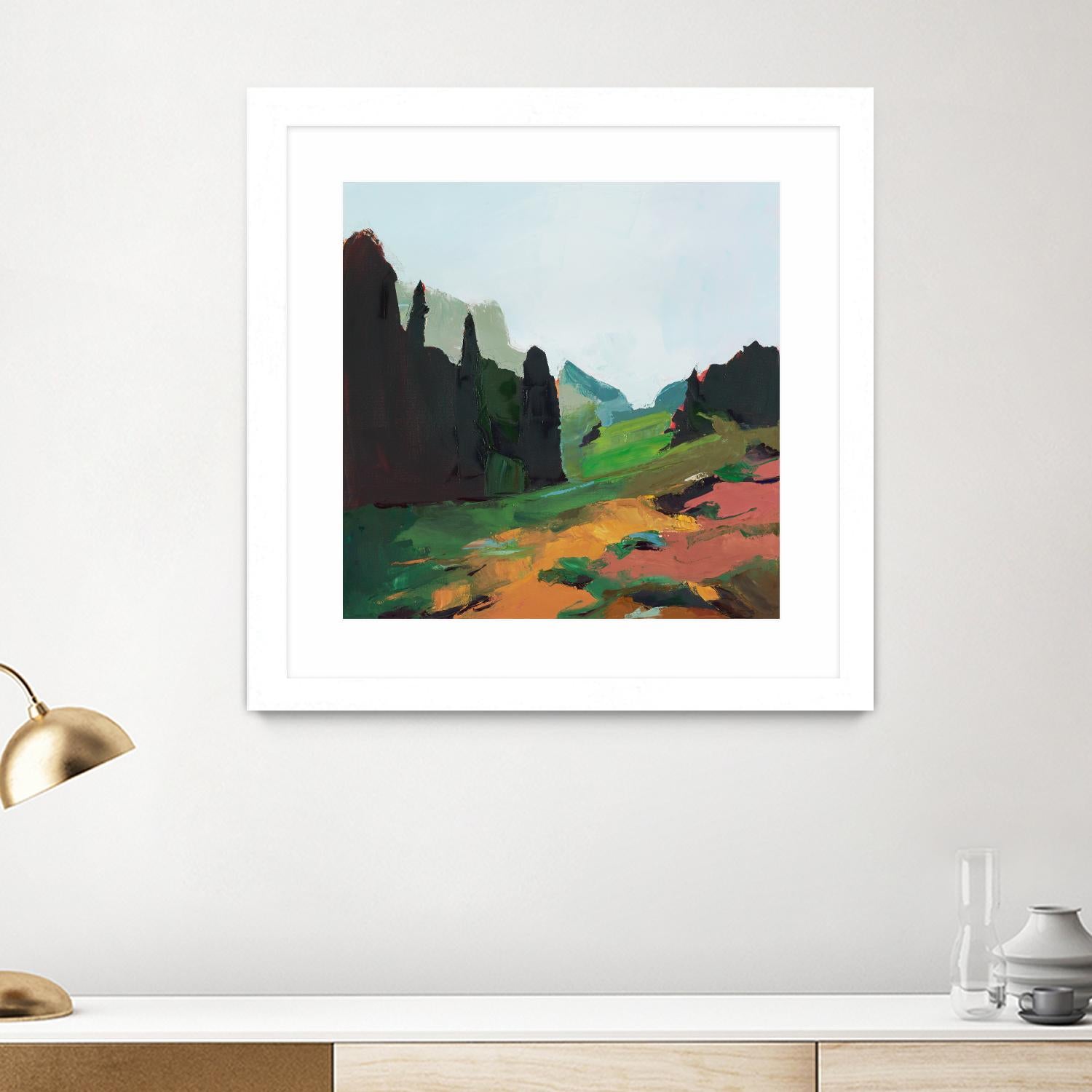 Green Alpine Meadow by Julie Denise on GIANT ART -  abstract