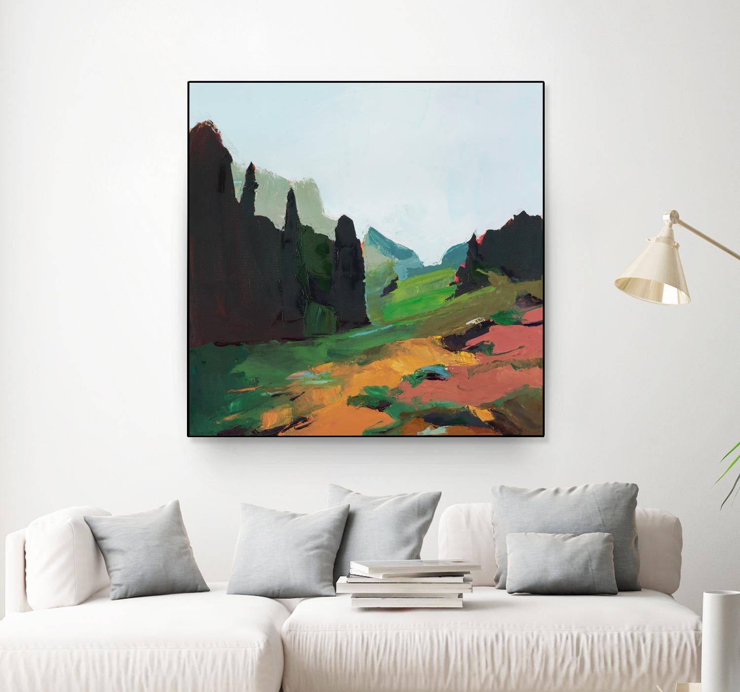 Green Alpine Meadow by Julie Denise on GIANT ART -  abstract