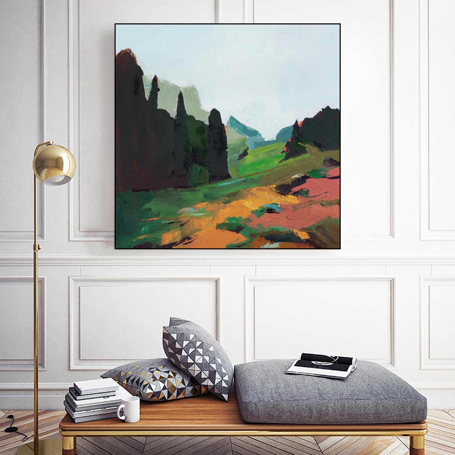 Green Alpine Meadow by Julie Denise on GIANT ART -  abstract