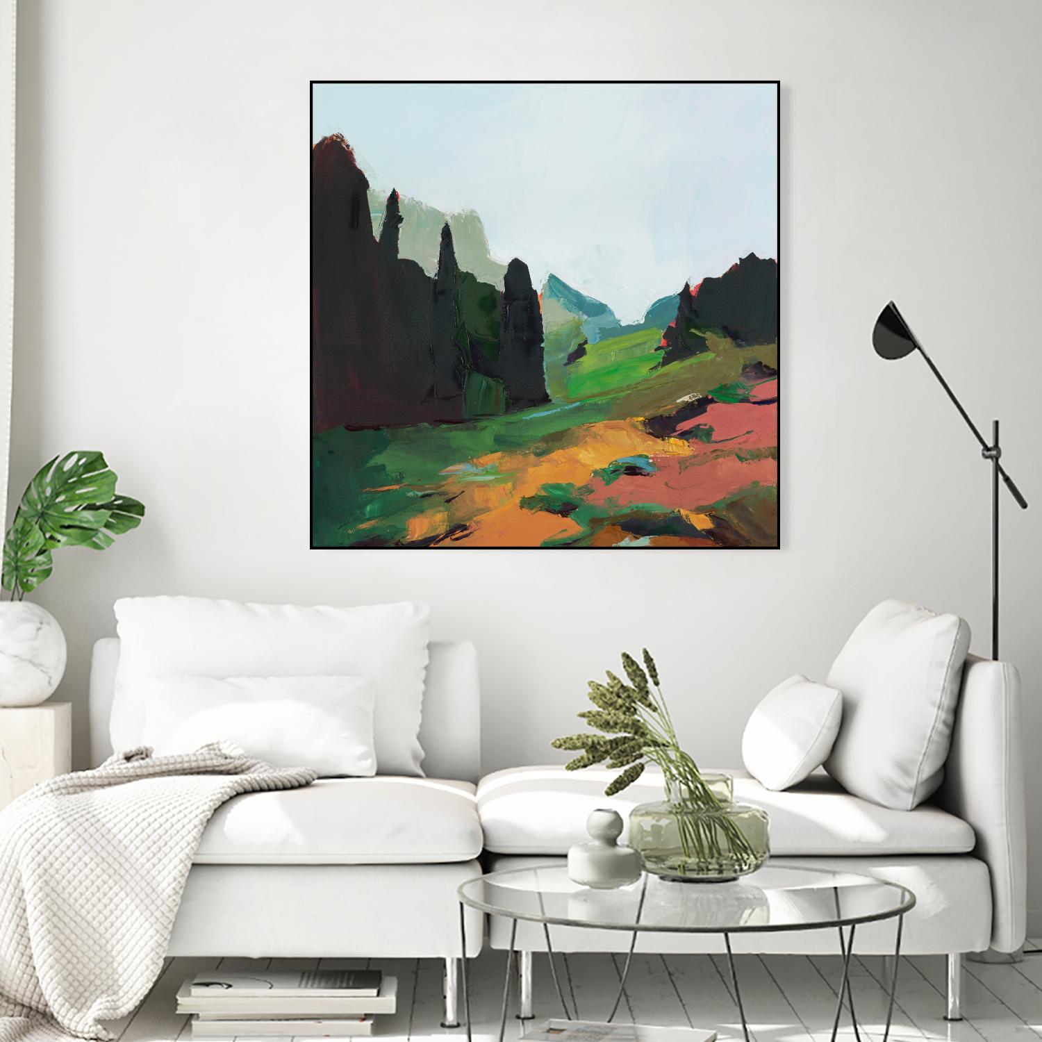 Green Alpine Meadow by Julie Denise on GIANT ART -  abstract
