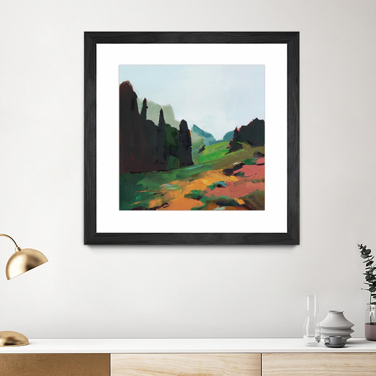 Green Alpine Meadow by Julie Denise on GIANT ART -  abstract