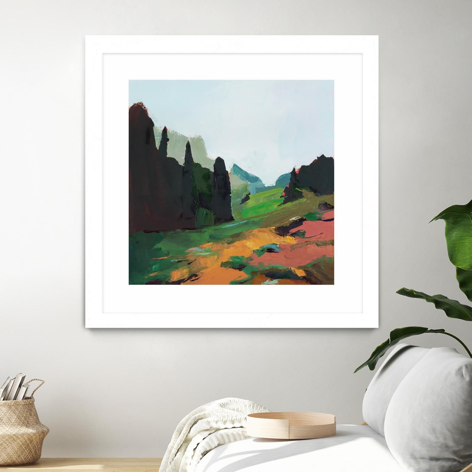 Green Alpine Meadow by Julie Denise on GIANT ART -  abstract