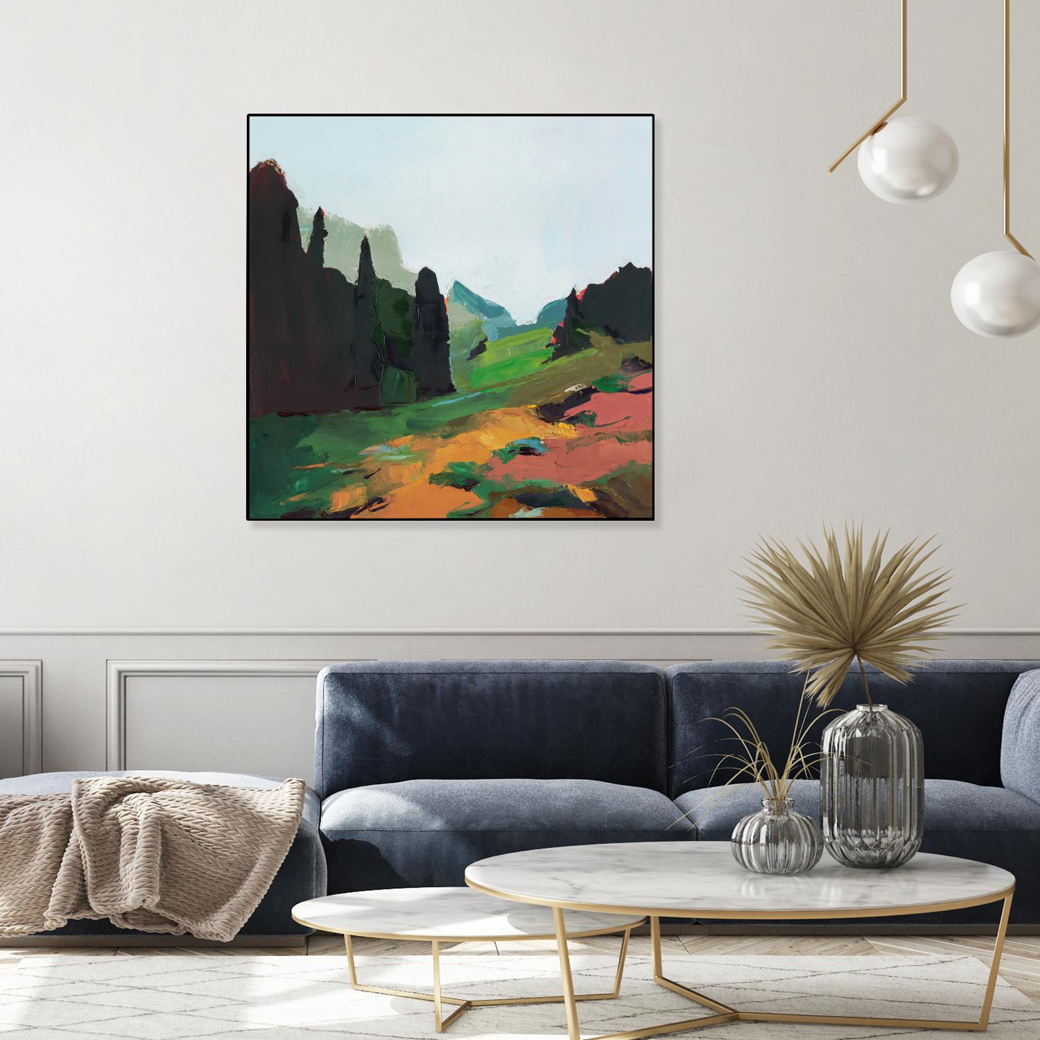 Green Alpine Meadow by Julie Denise on GIANT ART -  abstract