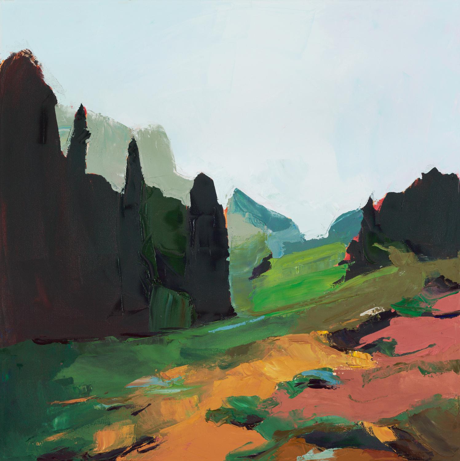 Green Alpine Meadow by Julie Denise on GIANT ART -  abstract