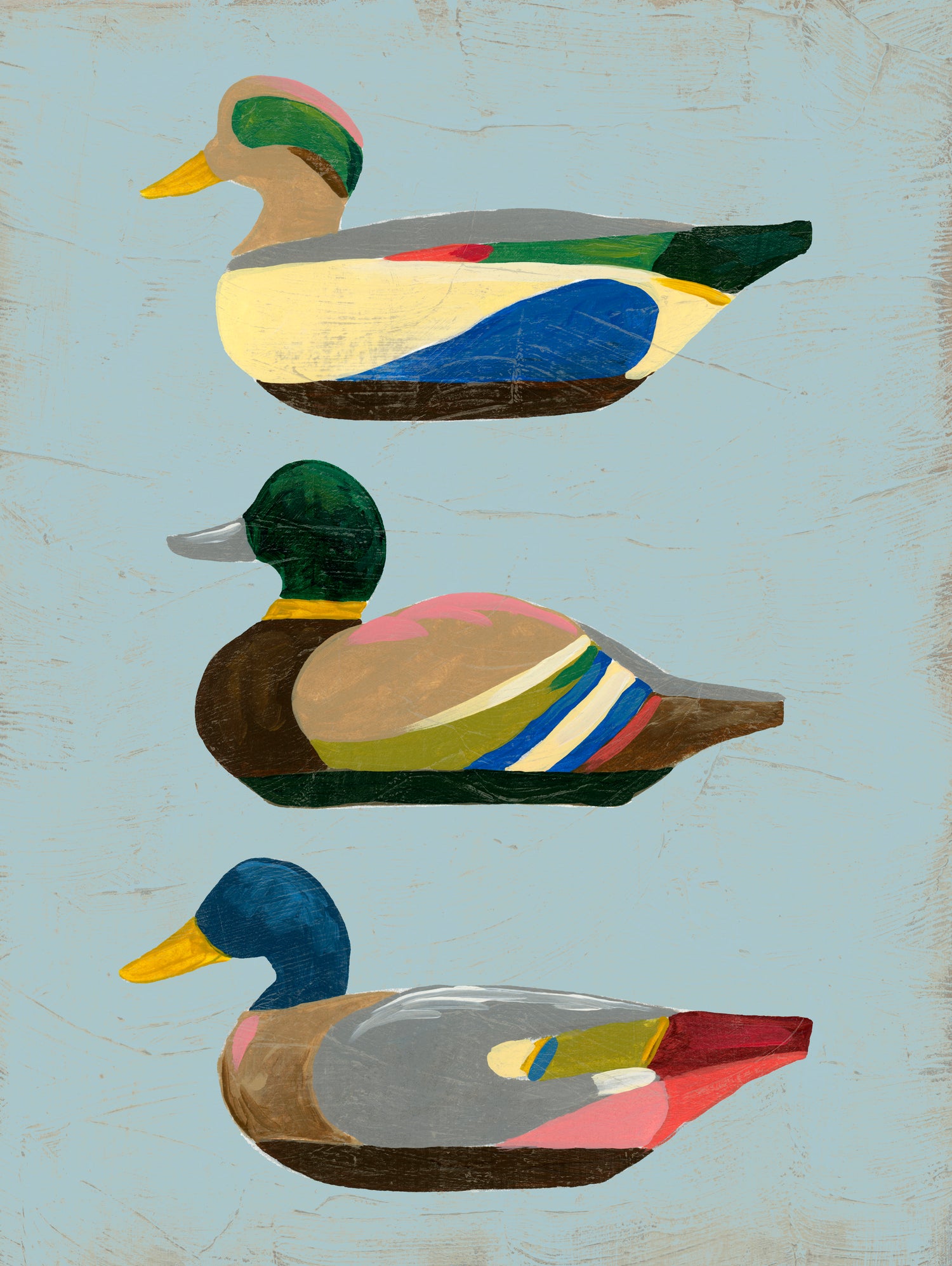 Decoy Ducks II by June Erica Vess on GIANT ART - animals nature birds