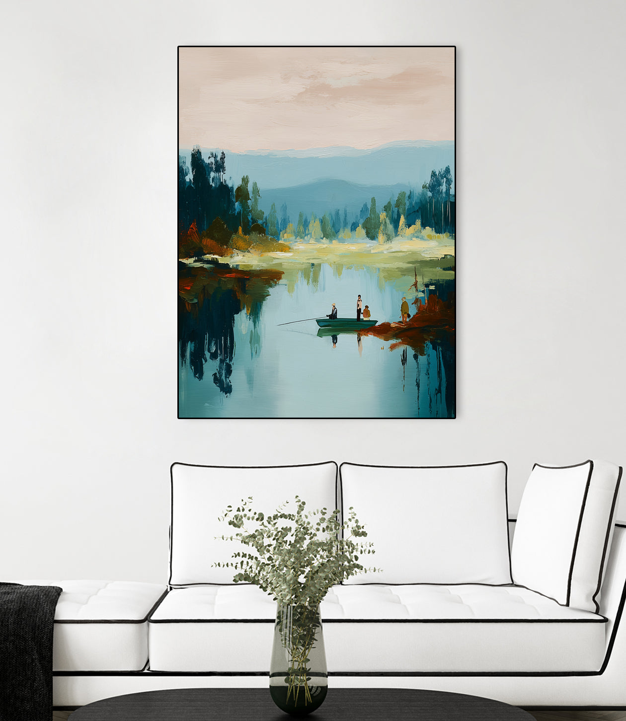 Morning on The Lake I by Paula Freeman on GIANT ART - landscapes seascapes lakes rivers