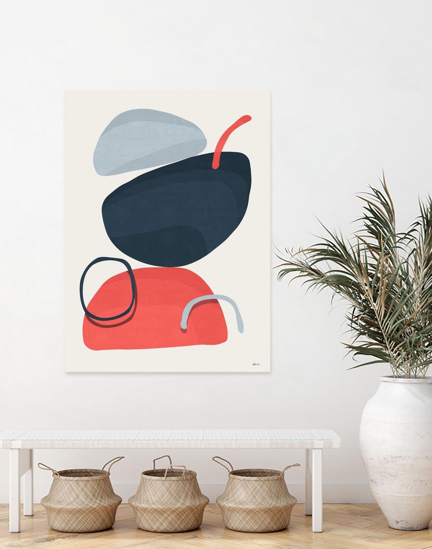 Abstract XIV by Vitor Costa on GIANT ART - red digital contemporary