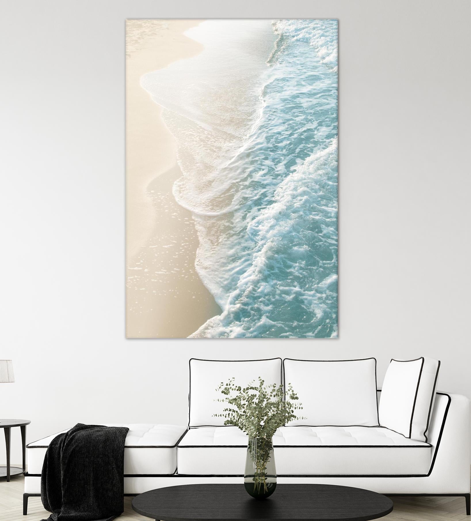 Soft Teal Gold Ocean Dream Waves #1 #water #decor #art by Anita's & Bella's Art on GIANT ART - coastal sand