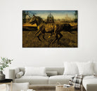 2 Horses by Daniel Stanford on GIANT ART - gold animals exotique
